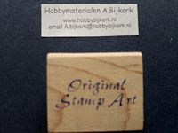Houten stempel met tekst Original Stamp Art OP=OP - Klik op de afbeelding om het venster te sluiten